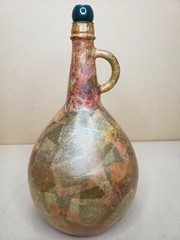 Vintage Green Glass Almaden Est. 1852 Half Gallon Empty Wine Bottle Papermached