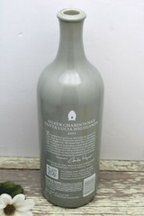 Ceramic Wine Bottle Empty Silver Unoaked Chardonnay Mer Soleil 2011 750ml