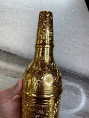 Ornate Gold/Gilded Hand Carved/Etched Liquor Bottle Decor/Decoration/Tumbler!