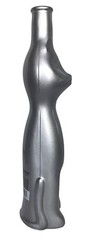 Wine Rheinhessen Cat Kitten Metallic Silver Bottle Candleholder Vase 2015