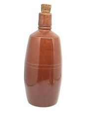 1970s J.M. Da Fonseca Portugal Stoneware Brownware Pottery Empty Bottle w/Cork