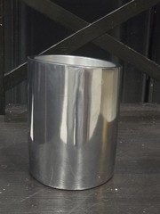VINTAGE Nambe SILVER 8 METAL ALLOY POLISHED WINE BOTTLE CHILLER VASE MODERNIST