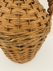 Wicker Wrapped Clear Glass Bottle 13&Prime;