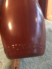 antique painted glass bottle J.M.DA Fonseca sucrs
