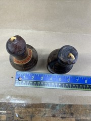 Hand Turned Wood Wine Liquor Bottles Candleholders Candlestick Spain Vintage