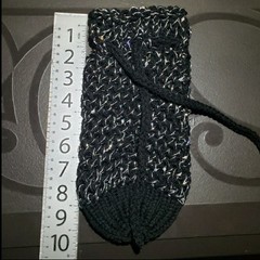 Handmade Elegant Black With Silver Sequins Wine Bottle Cover Or Sweater