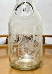 Paul Masson Clear Wine Decanter Norman Kosarin 1989 Etched Cherubs Grapes