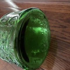 Vintage 44&Prime; Tall MCM Italy Green Glass Chianti Wine Bottle Decanter