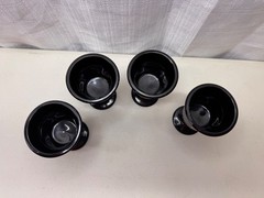 Set of 4 Black Onyx 4 1/8&Prime; RIBBED ROSE WINE GOBLETS