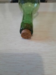 Antique 19th Century Glass Round Bottom Bulb Wine Bottle Flask Decanter Green