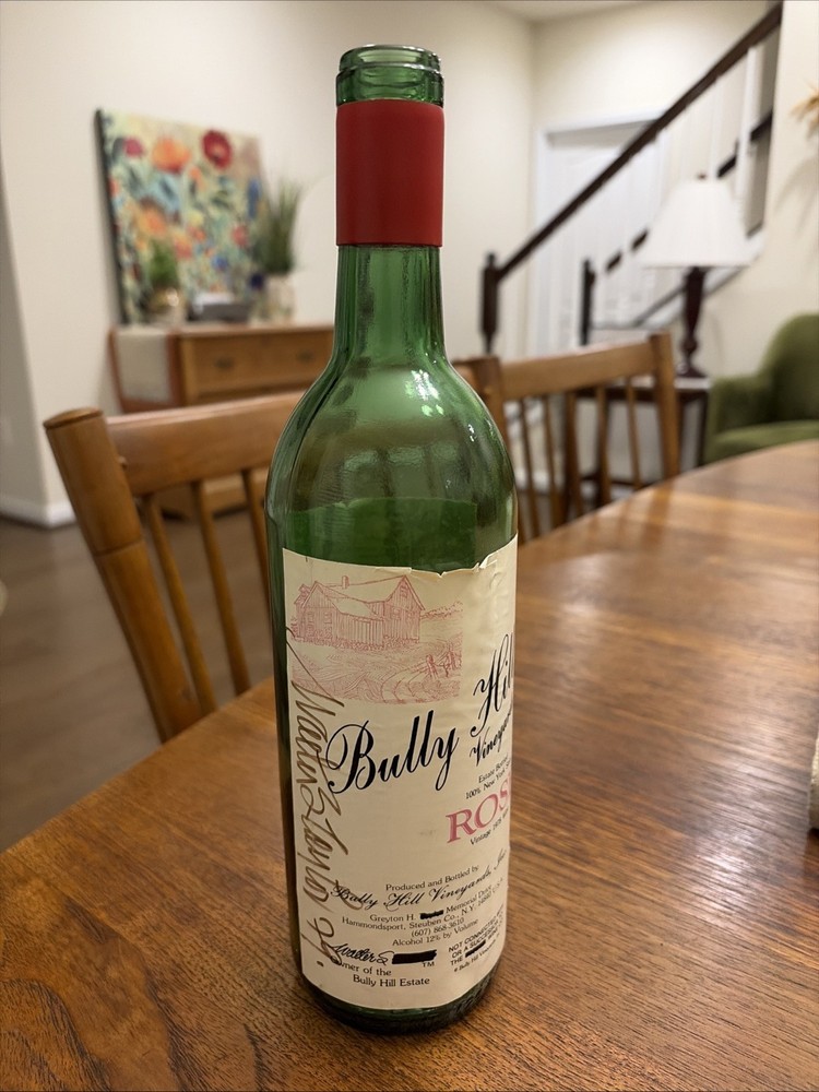 Bully Hill Empty Wine Bottle Signed Walter S Taylor ‘79