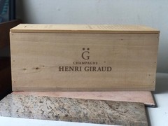 Henri Giraud Champagne Bottle Wood Gift Box Ay Grand Cru Fut De Chene
