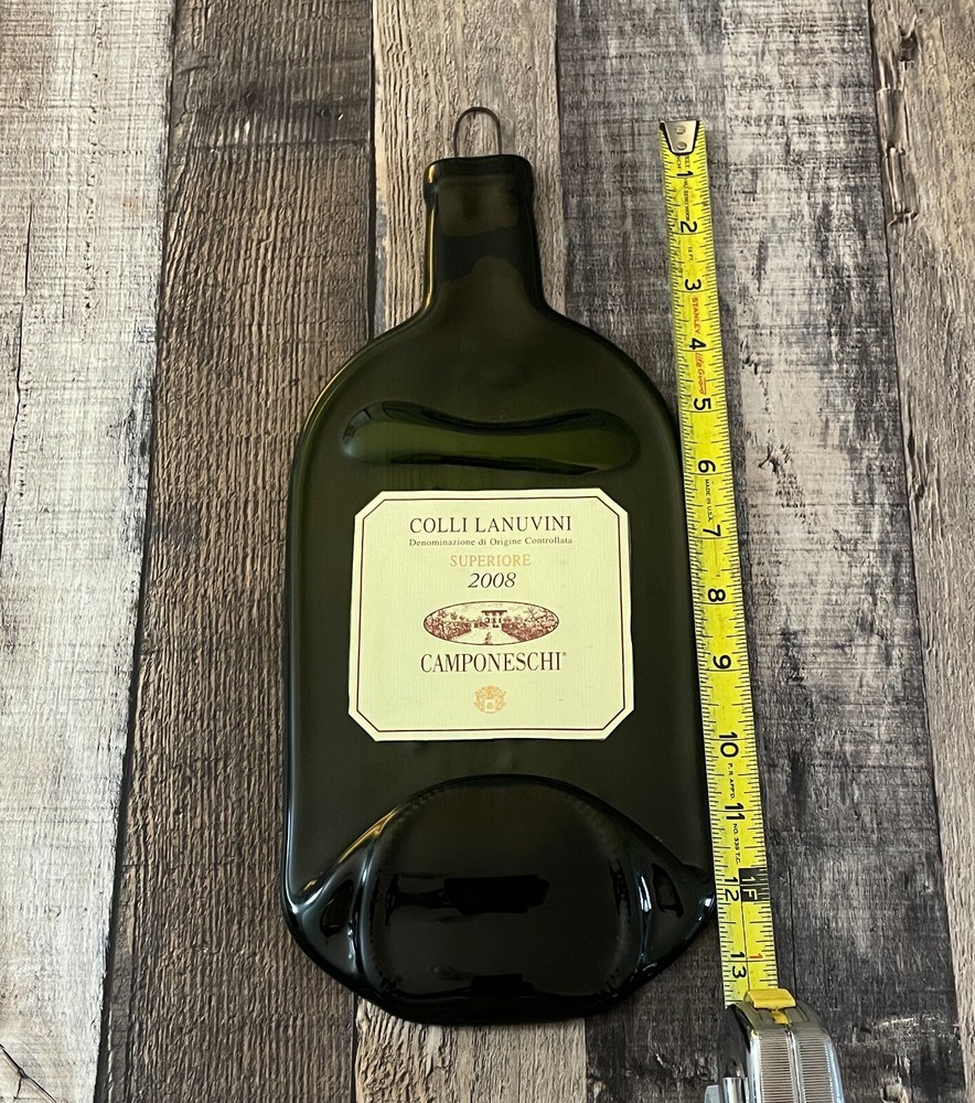 Recycled Melted Slumped Wine Bottle Cheeseboard 750 ML Colli Lanuvini Superiore