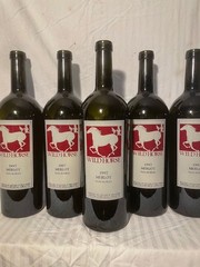 3 liter wine bottles with custom silkscreened WILD HORSE label.