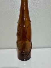 Vintage Affentaler Raised Embossed Monkey Amber Brown Glass Wine Bottle, Germany