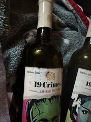 19 Crimes, 2 Universal Monster Empty Wine Bottles Frankenstein Bride Halloween