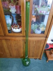 Very Old Huge GREEN MAZZONI WINE BOTTLE ITALIAN GLASS 44 INCHES TALL EUC