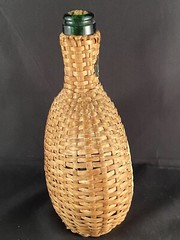 Old Mudeira Wine Maimsey Sweet Wicker Wrapped Empty Bottle Portugal