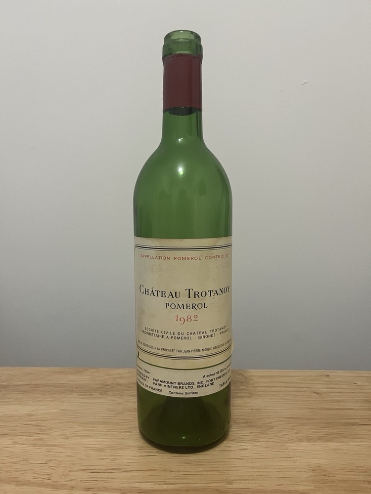EMPTY 1982 Chateau Trotanoy Pomerol Bottle