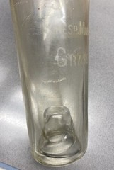 Antique Vintage French Glass Wine Bottle Etched J. Mottet & Co