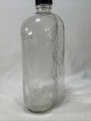 VTG Half Gallon Garretts American Wine CLR Glass Bottle Embossed Grapes 10&Prime; Tall