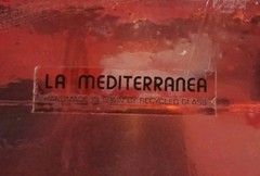 VTG! 1960&rsquo;s Crimson Red Glass »Wine Bottle In A Basket » Figure; « La Mediterranea »