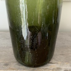 Antique Vintage Green Blown Champagne Wine Bottle Old Coastal Farmhouse