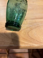 Vtg Cantine Vaselli Orvieto Clear Blue Green Wine Bottle 6&Prime; H Orvieto