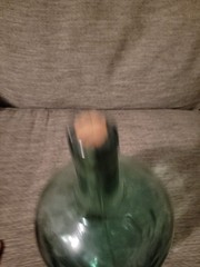 Vtg VIRESA Green Blue 10&Prime; Wine Jug Viresa Glass Bottle Carbon Demijohn Terrarium
