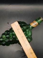 Mid-Century Italian Chianti Grape Bottle | Emerald Green Glass
