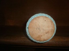 16  » Vintage Wine Bottle, Glass Wrapped -w- Woven Plastic Cord -w- Handle Red 1