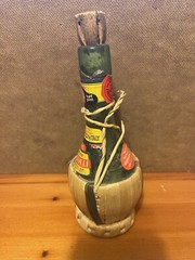 VINTAGE CLASSICO Bertolli CHIANTI EMPTY ITALY WINE BOTTLE Raffia Wrapped-7 1/2&Prime;