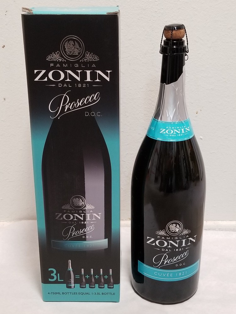 Large 20&Prime; Tall – Famiglia Zonin Prosecco 3 Liter EMPTY Prosecco Bottle & Box