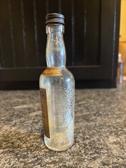 Meier’s Mini 3 Oz Wine Bottle Ohio Sauterne With Paper Label And Embossed Grapes