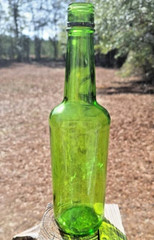 Vintage 25.4 Oz Green Glass Wine Bottle Unknown Brand 11 1/2&Prime; Tall