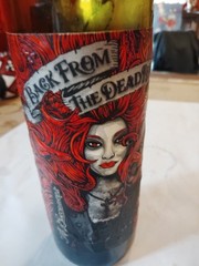 Empty 2019 Back From The Dead Dark Red Blend Wine Bottle