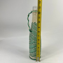 Vinicola Aragona Vintage Woven Plastic Wine Bottle Decanter Green White Spanish