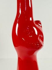 Rheinhessen Riesling Cat Shape Red Glass Wine Bottle 2020 Empty 13&Prime; Tall