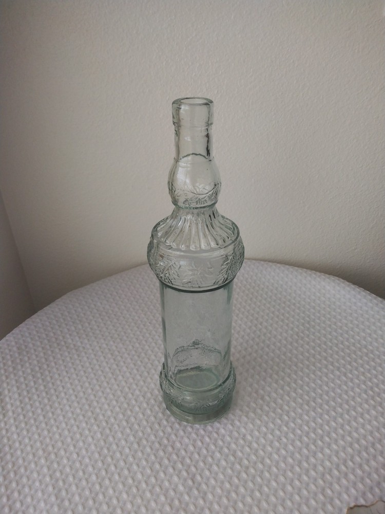 Vintage Decorative Wine Bottle Leaf Pattern Made in Spain. 12 & 3/4&prime; H