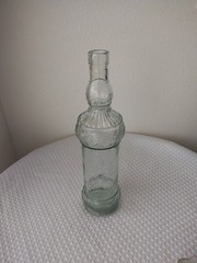 Vintage Decorative Wine Bottle Leaf Pattern Made in Spain. 12 & 3/4&prime; H