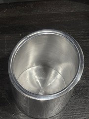 VINTAGE Nambe SILVER 8 METAL ALLOY POLISHED WINE BOTTLE CHILLER VASE MODERNIST