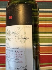 1961 Chateau Mouton Rothschild No 000436 Empty Bottle Double Signed