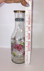 Vintage Paul Masson Carafe Wine Bottle Pink Flowers Cocktails Retro