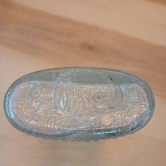 Vtg Wine Bottle 1/2 Pint Glass Leaves Emboss Grapes Owens Illinois Glass comp.