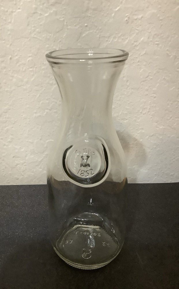 Vintage Paul Masson Clear Glass Wine Carafe Since 1852 Decanter Pitcher