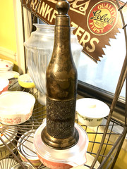Antique Silver Plated & Glass Wine Bottle