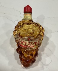 Vintage 1968 Orvieto, Amber Glass Grape Wine Bottle Italy 7.5&Prime;x 3.5&Prime;