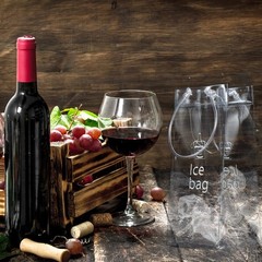 3 Pack Portable Ice Wine Bag, Collapsible Clear PVC Pouch Wine Cooler Bag, Wine