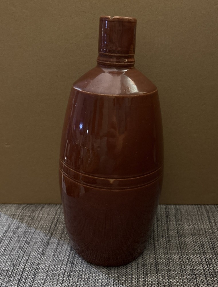 VINTAGE LANCERS WINE BOTTLE RED/BROWN STONEWARE JUG 9&Prime; PORTUGAL