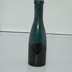 Antique Nonantum Champagne Cologne Teal Glass Bottle Reims Rare Single Serve